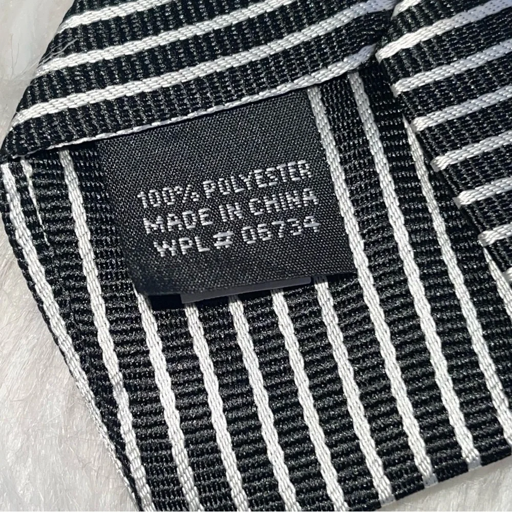 Unbranded Kids Clip On Tie Black & White Striped